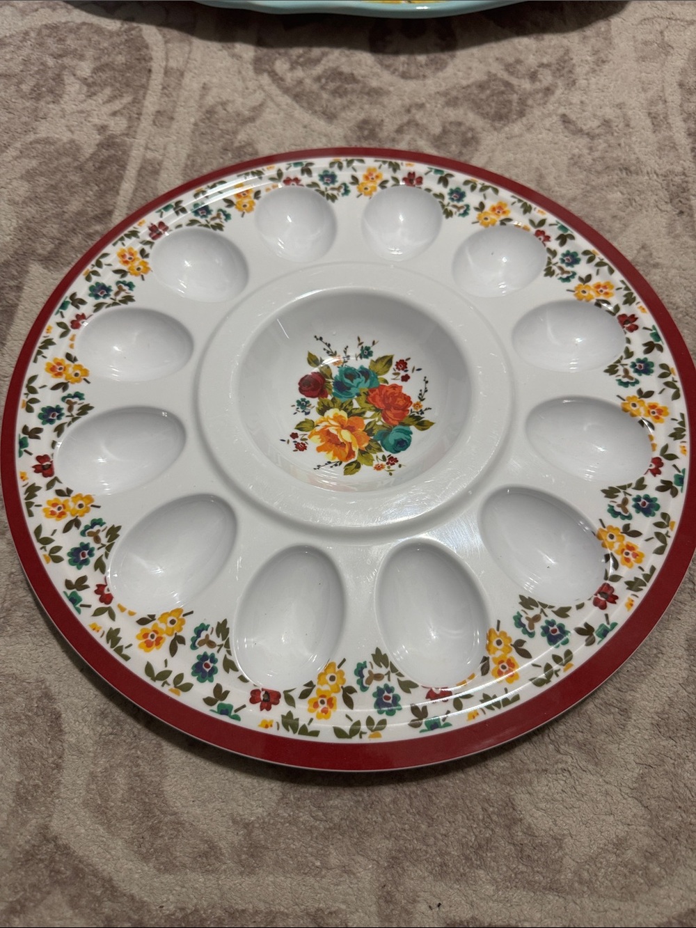 Pioneer Woman Floral Deviled Egg Platter